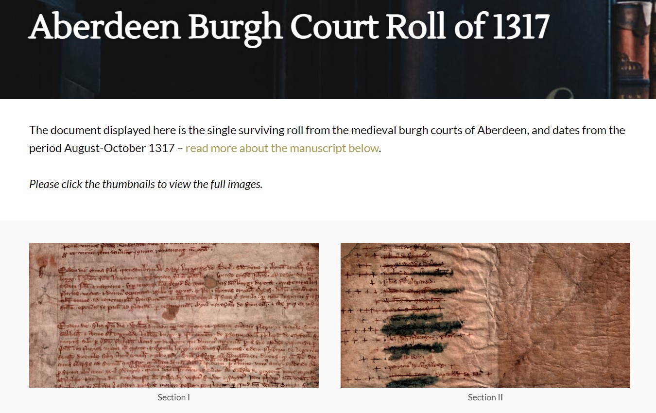 1317 Burgh Court Roll aberdeen registers